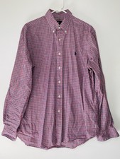 Ralph Lauren Button Down Shirt Men's Gingham Plaid 100 Cotton Preppy Large