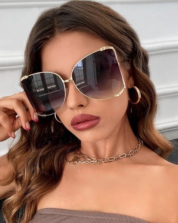 XXL OVERSIZE Enorme GRANDE "JENNER" Mujeres Gafas de sol Aviador ESCUDO MÁSCARA Sombreado Foto 2 de 4