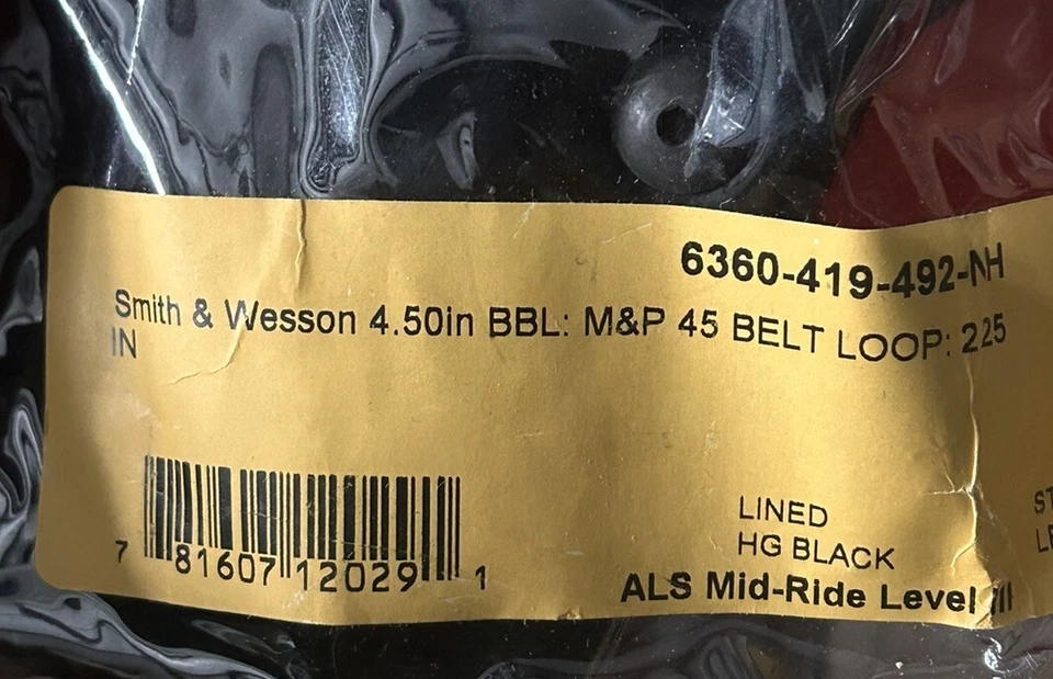Safariland 6360 ALS/SLS Mid-Ride Level III Retention Duty Holster, M&P 45 S&W LH - Image 3 of 3