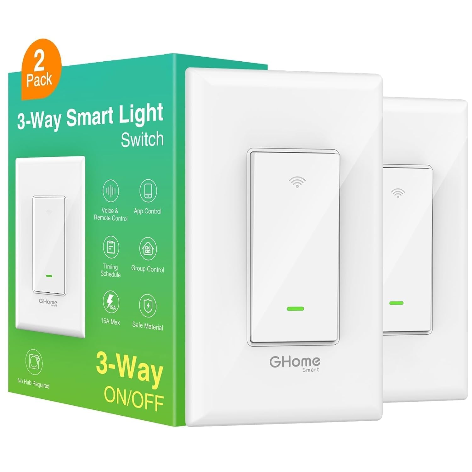 Ghome Smart 3-Way Wi-Fi Light Switch Works with Alexa and Google Home