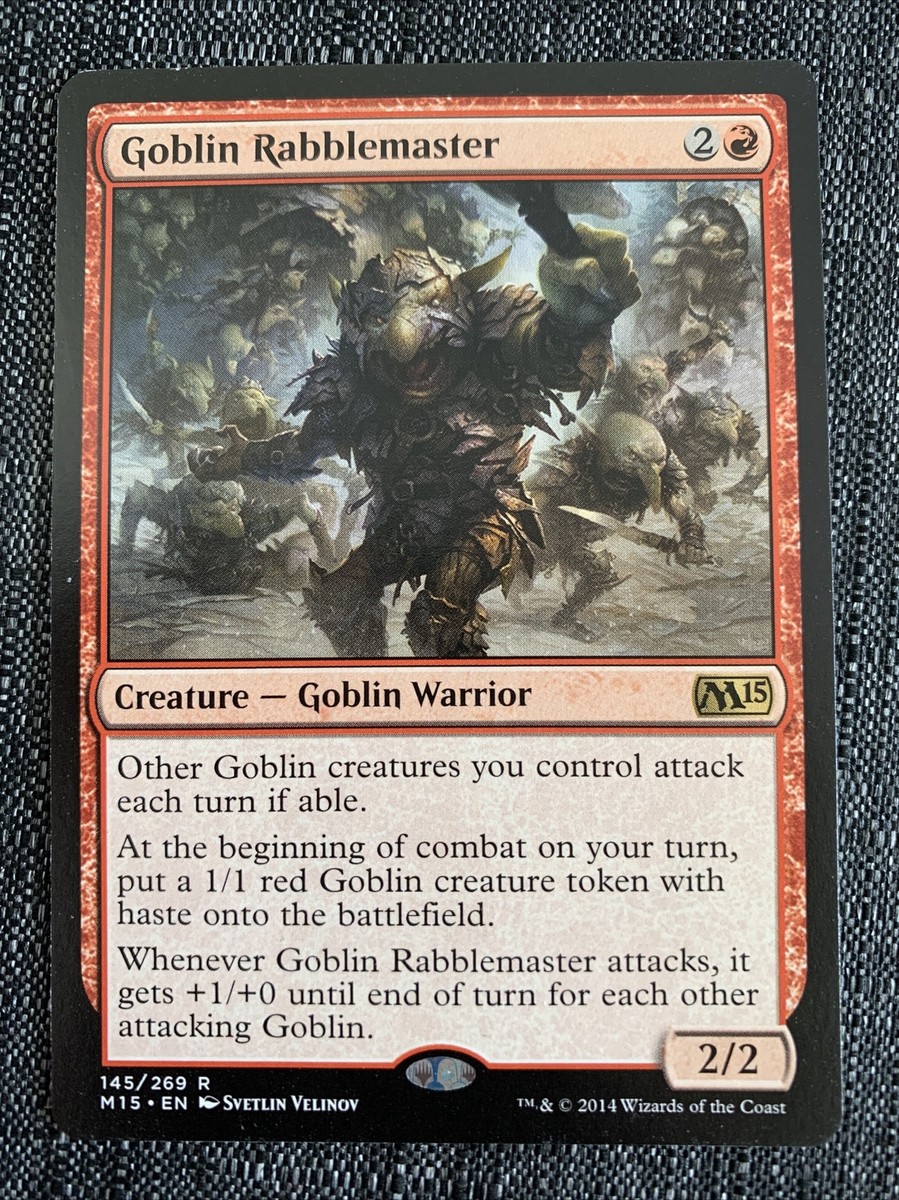 Goblin Rabblemaster 1x FOIL MTG M15 Core Set Rare MINT red warrior Goblin Rabblemaster 1x FOIL MTG M15 Core Set Rare MINT red warrior