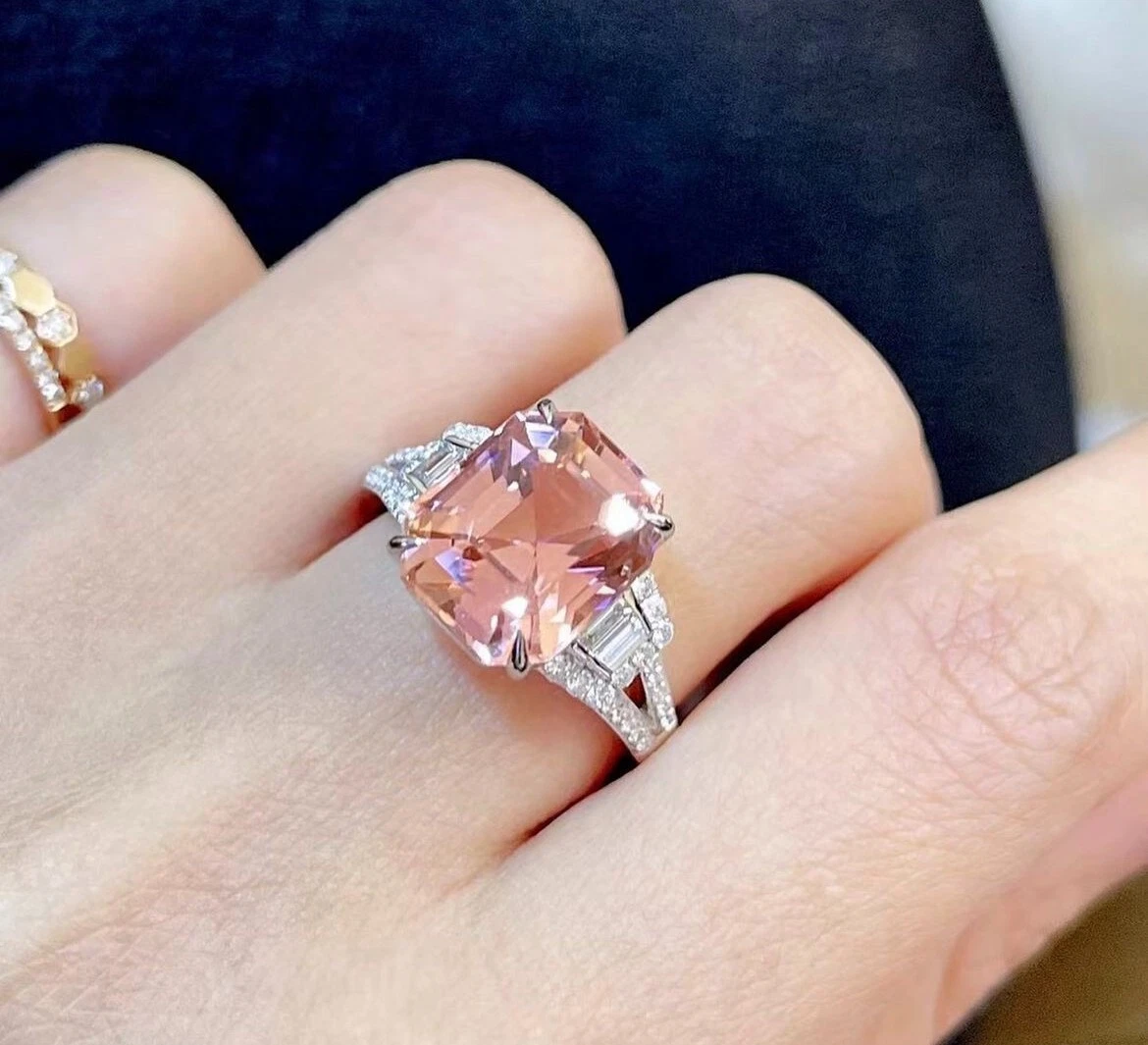 Pink tourmaline ring white gold sale