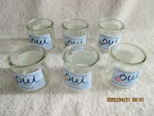 Lot of 6 Yoplait Oui Yogurt Glass Jars Crafts Starter Plants Dessert Storage