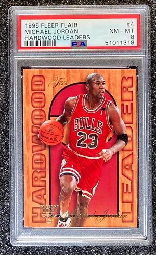 1995 Flair Michael Jordan 'Hardwood Leaders' #4 Chicago Bulls (HOF) PSA 8 NM-MT