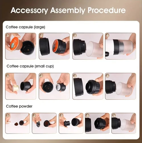 3in1 Elektrische Espressomaschine USB Wiederaufladbare Selbstheizende Gemahlene Kaffeemaschine - Bild 15 von 18