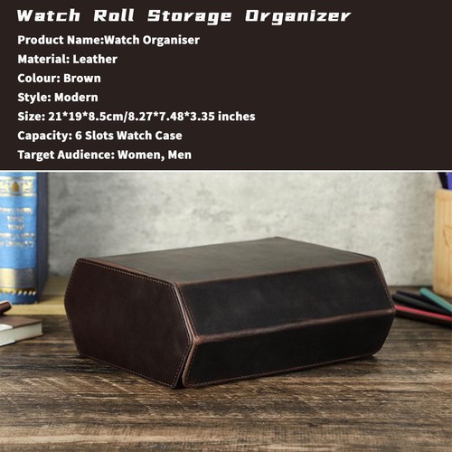 Genuine Leather Watch Box Display Case For 6 Watches Holder E6Q5 Storage K8V5