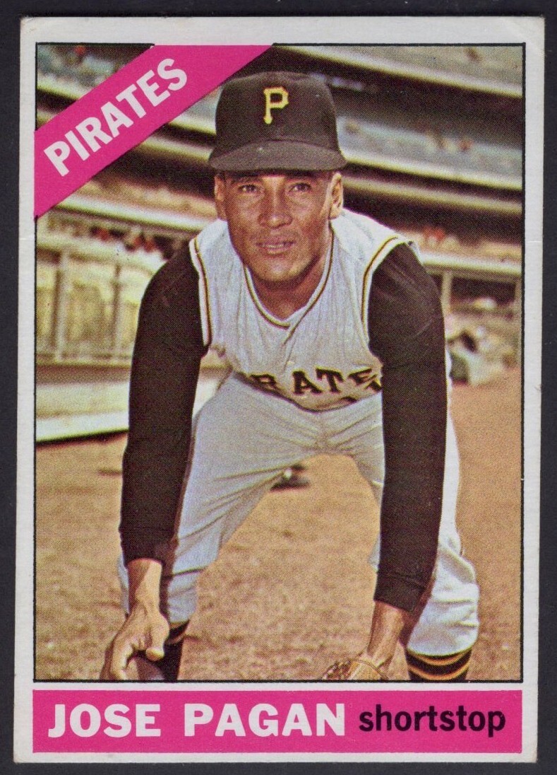 1966 Topps Baseball Card #54 Jose Pagan Pittsburgh Pirates EX *a