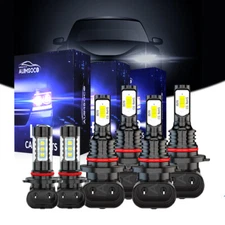 For Chevy Silverado 1500 2500 HD 2003-2005 2006 LED Headlights+Fog Lights Bulbs