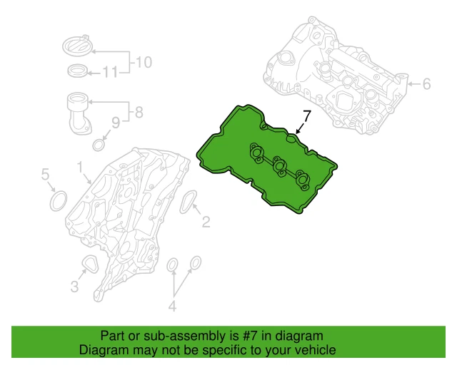 Junta de cubierta de válvula genuina DERECHA para 11-19 Genesis Kia 3.3L 3.8L 22441-3CGA1 Foto 2 de 3