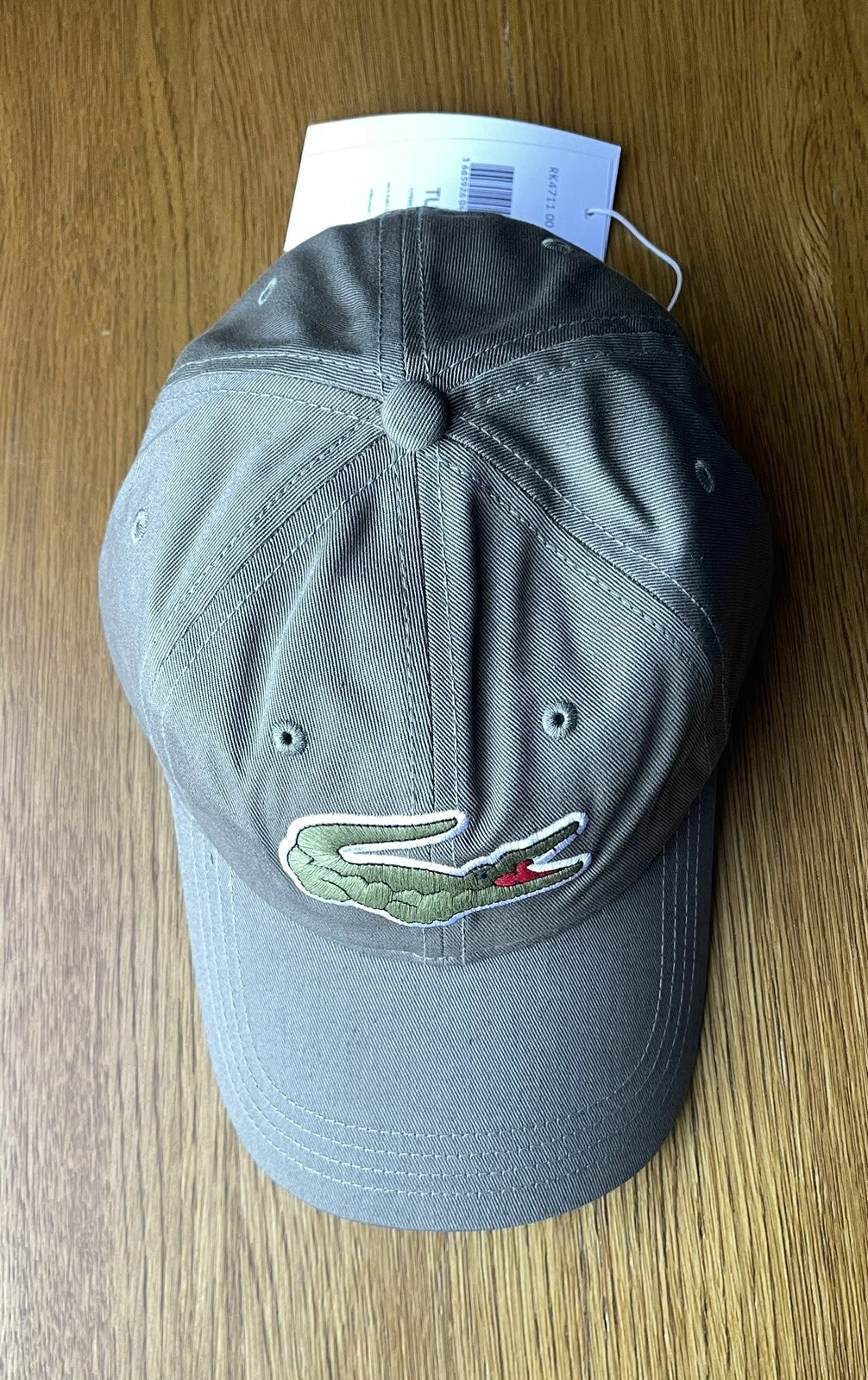 BNWT Lacoste Adjustable Cotton Twill Cap Leather Strap Green Guaranteed Original
