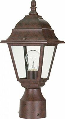 Nuvo 60-547 - 1-Light Outdoor Post Lantern in Old Bronze Finish with Clear Glass