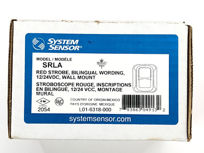 System Sensor SRLA Wall Mount Strobe Red SRL, Bilingual English/French