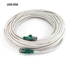 50ft CAT6 Cross-Over Ethernet RJ45 UTP Network Patch Cable, Ivory - UX6-050