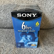 6 Sony T-120VR Premium Grade VHS TapesNew Sealed 6 Hours