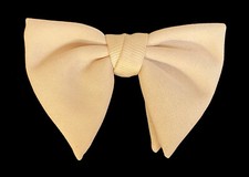 Vintage Ivory Bow Tie 1970's Oversized Large Butterfly Clip On Free Shipping
