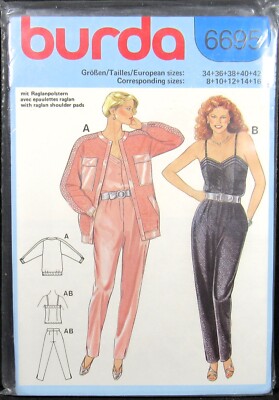 Coat Jacket Top Pants Size 8 10 12 14 16 Burda 6695 Uncut Pattern