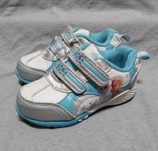 Disney Frozen Sneakers Girls Size 6 Blue and White
