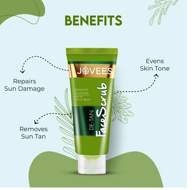 Jovees Herbal De-Tan Scrub Gently Remove Dead Skin For All Skin Types (100g) - Image 4 of 4