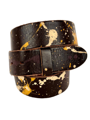 UmjuBELT Ledergürtel ''Painting dark brown'' - TW 95 cm
