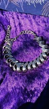 Beautiful Vintage Silver tone Choker Style Necklace Wave Design