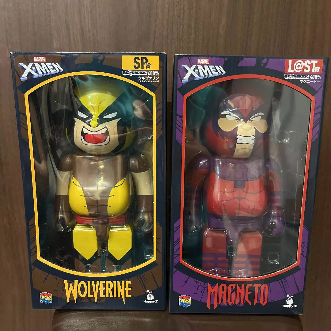 Marvel X-MEN BE@RBRICK 400% Wolverine & Magneto Happy Lottery 2022  Bearbrick NEW