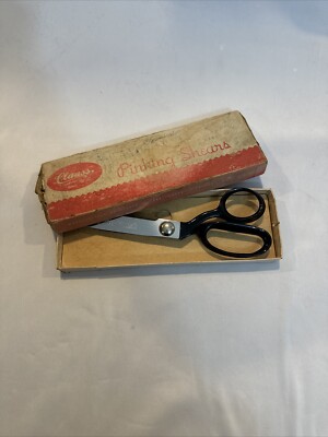 VINTAGE Clauss Pinking Shears Scissors Steel Claus Fremont Ohio Original Box