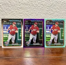 LANE THOMAS 3 CARD LOT 2024 TOPPS SERIES 1 #152 PURPLE FOIL /799 + AQUA + BASE