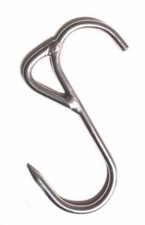 S-Haken Fleischerhaken mit Ring für Seilwinde Metzgerhaken Edelstahl 160 x 8 mm 