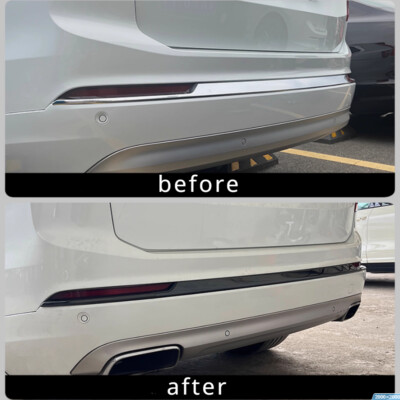 For 2022-2024 Volvo XC90 Gloss Black Stainless Steel Rear Bumper Trim Strip Q