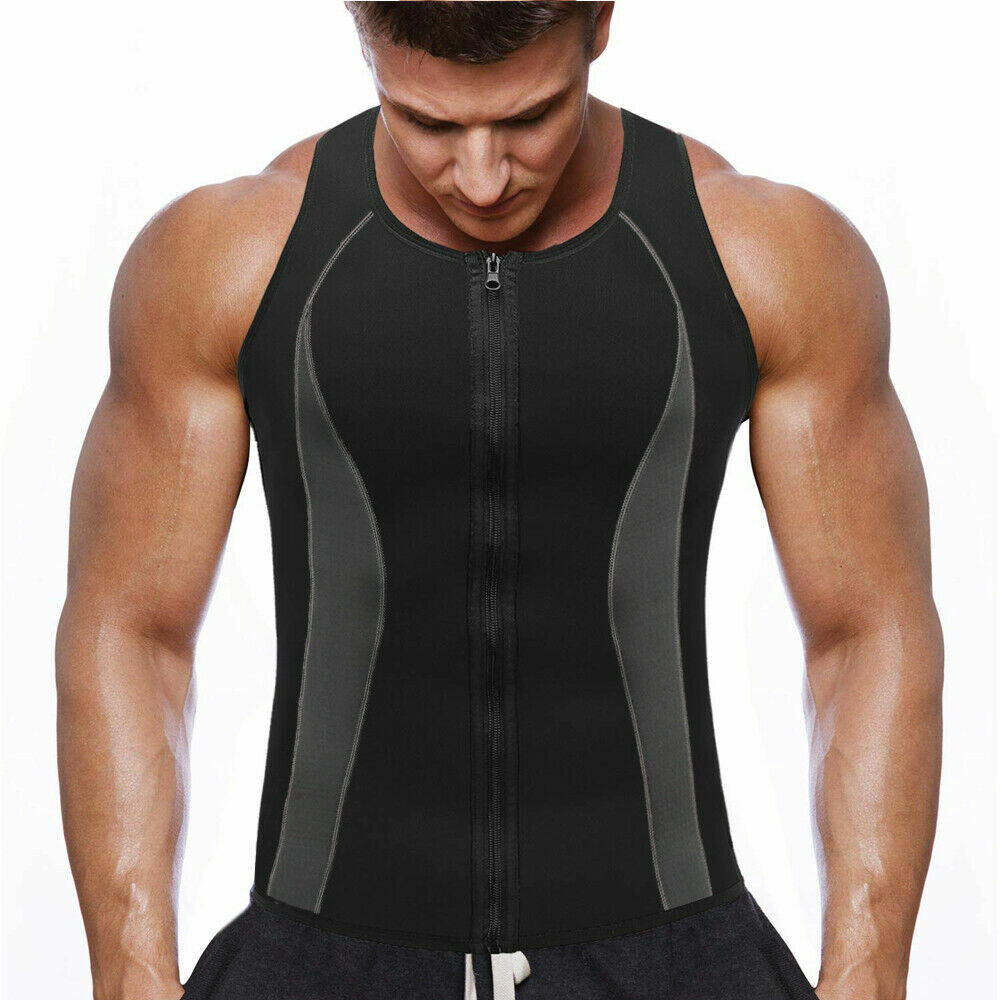 Acheter Homme Taille Trainer Sweat Vest Chaud Néoprène Sauna Suit Pour Perte De Poids Body