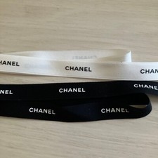 1000cm of 1cm CHANEL Black 500cm  White 500cm GIFT WRAPPING RIBBON - AUTHENTIC