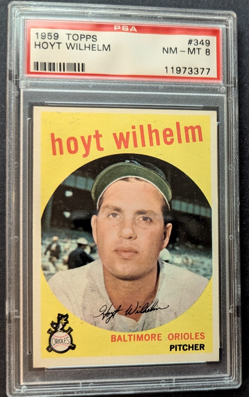 1959 Topps Baseball #349 Hoyt Wilhelm (HOF) PSA 8