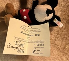 Steiff Mickey Mouse Signed 70th anniversary 1998 651410 Limited Edition Disney