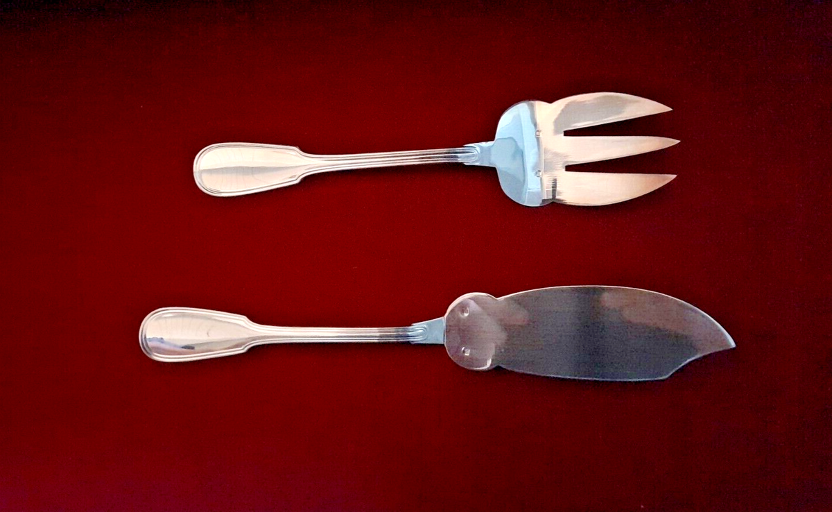 SERVICE DE COUVERTS A HORS D'OEUVRES ART DECO 4 PIÈCES EN MÉTAL ARGENTE Ca1960 EUR 40,00