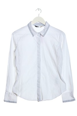 ZARA BASIC Langarmhemd Damen Hemd Gr. DE 40 weiß Casual-Look