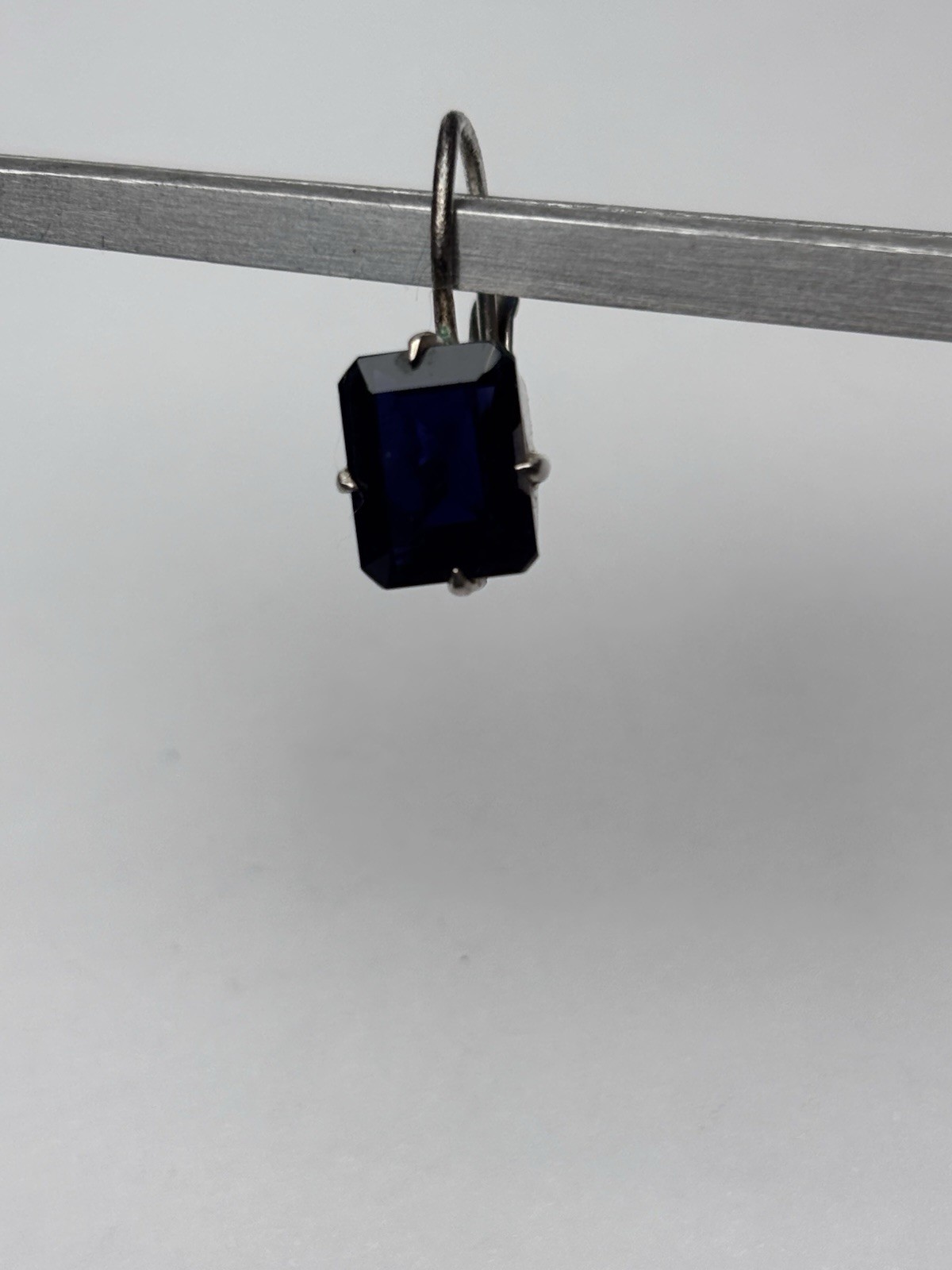 925 Tanzanite Emerald-Cut Rectangle Dangle Drop E… - image 9