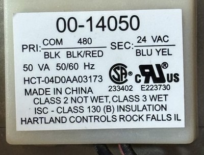 OEM Price Industries 00-15050 Transformer Pri 480v Sec 24v 50va HCT-04D0AA03173