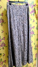 Anthropologie Pant Wide Leg Lace Silver Grey Pull-on XS with tag