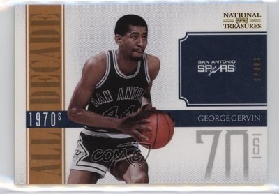2010-11 Playoff National Treasures All Decade 11/25 George Gervin #7 HOF k4s