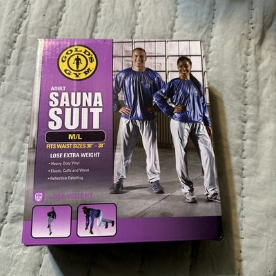 Gold s Gym Sauna Suit M/L Fits Waists 30'' - 38'' Weight Loss Sauna Suit
