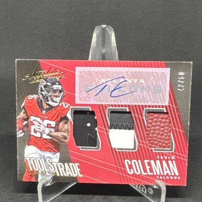 Panini 2018 Absolute Tools of the Trade Triple Tevin Coleman Auto Mem /50