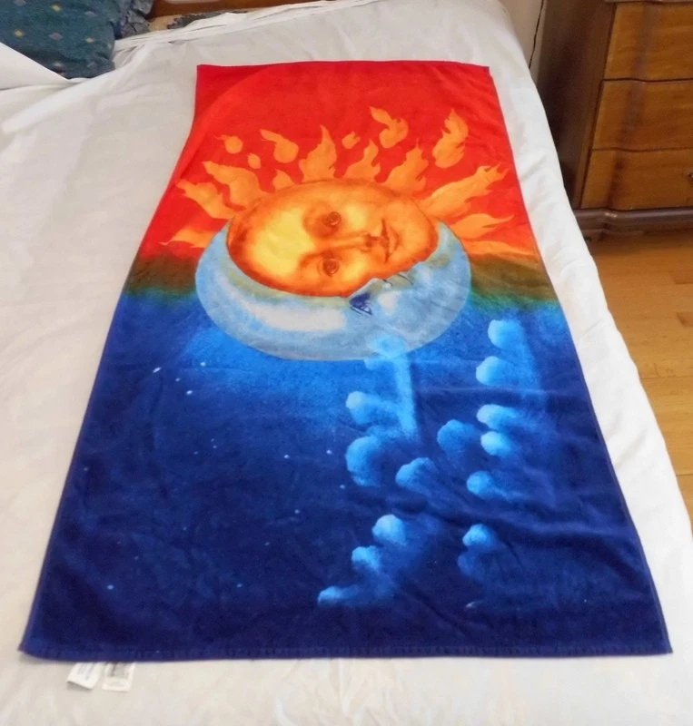(De colección) Toalla Celestial Sol y Luna Piscina/Playa 30x60 Foto 4 de 4