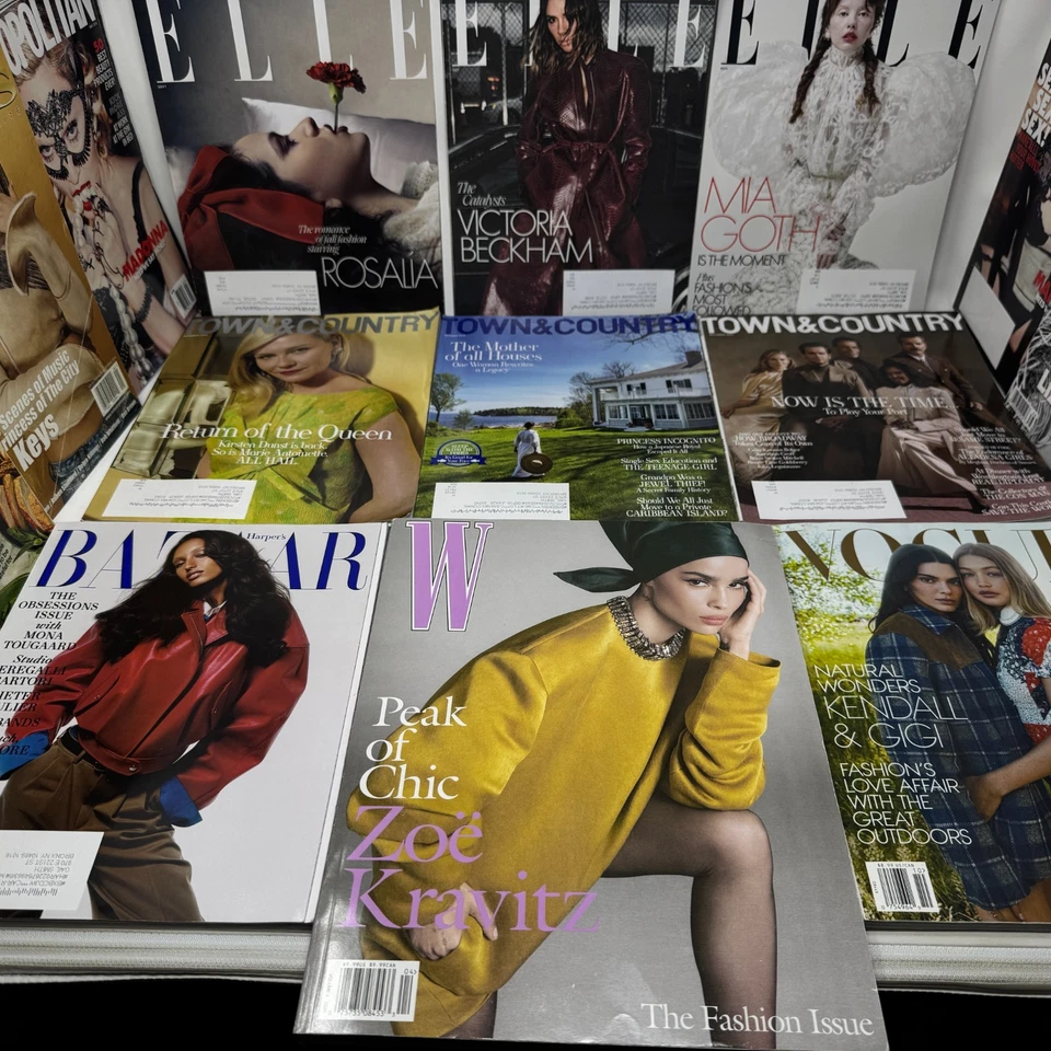 Fashion Magazine Lot Vogue Elle W Bazaar Alexa Town & Country Real Simple Cosmo Foto 4 de 4