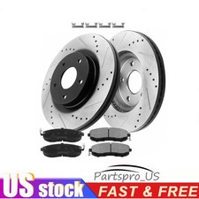 Rear Drilled Disc Rotors + Brake Pads for Rogue Nissan 350Z Juke X-Trail G35