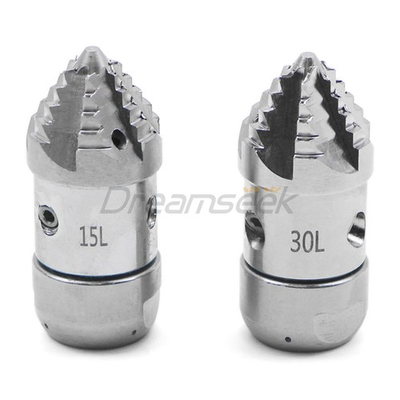 #ad High Pressure Jetter Drain Nozzle Hose Sewer 3 Side 4 Rear Rotating Jet 15L 30L $57.99