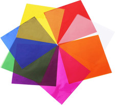 7.5X7.5 Inch Colored Cellophane Sheets 120 Pcs