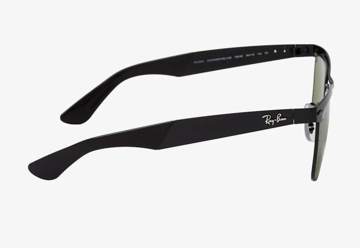 Ray-Ban Wayfarer Deluxe Sunglasses RB 3875 006/4E 56-18 145 Black 