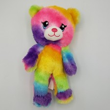 Build A Bear Tie Dye Rainbow Bear Plush Multi Color Bright Colorful Stuffed 9"