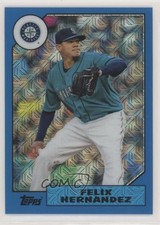 2017 Topps Silver Pack 1987 Design Chrome Blue 65/99 Felix Hernandez #87-FH b9e