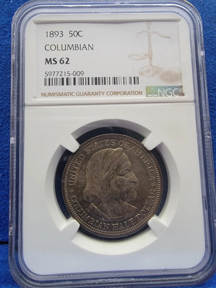 1893 Half Dollar 50C Columbian Exposition NGC MS62 Also PCGS 2002 Kennedy PR70 - Image 2 of 4